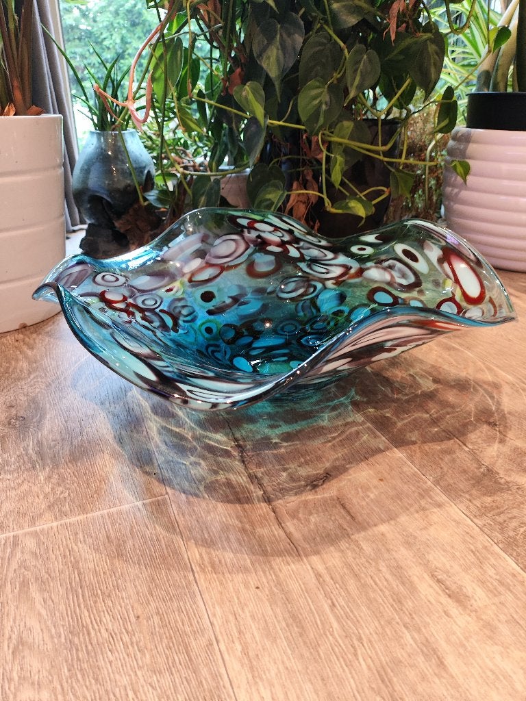 Monumentale XXL Murano Millefiori "Fazzoletto" Schaal, Ophalen of Verzenden