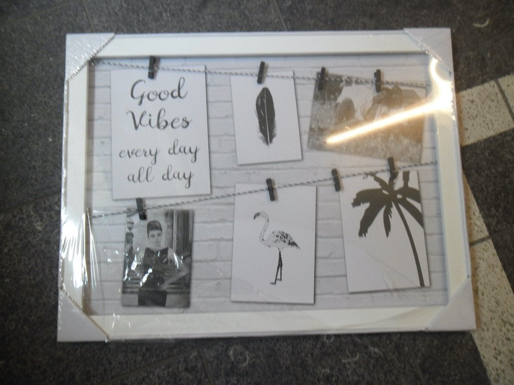 Fotolijst met clips en afbeeldingen 62x47 cm, 62 cm, Nieuw, Ophalen of Verzenden, Fotolijst