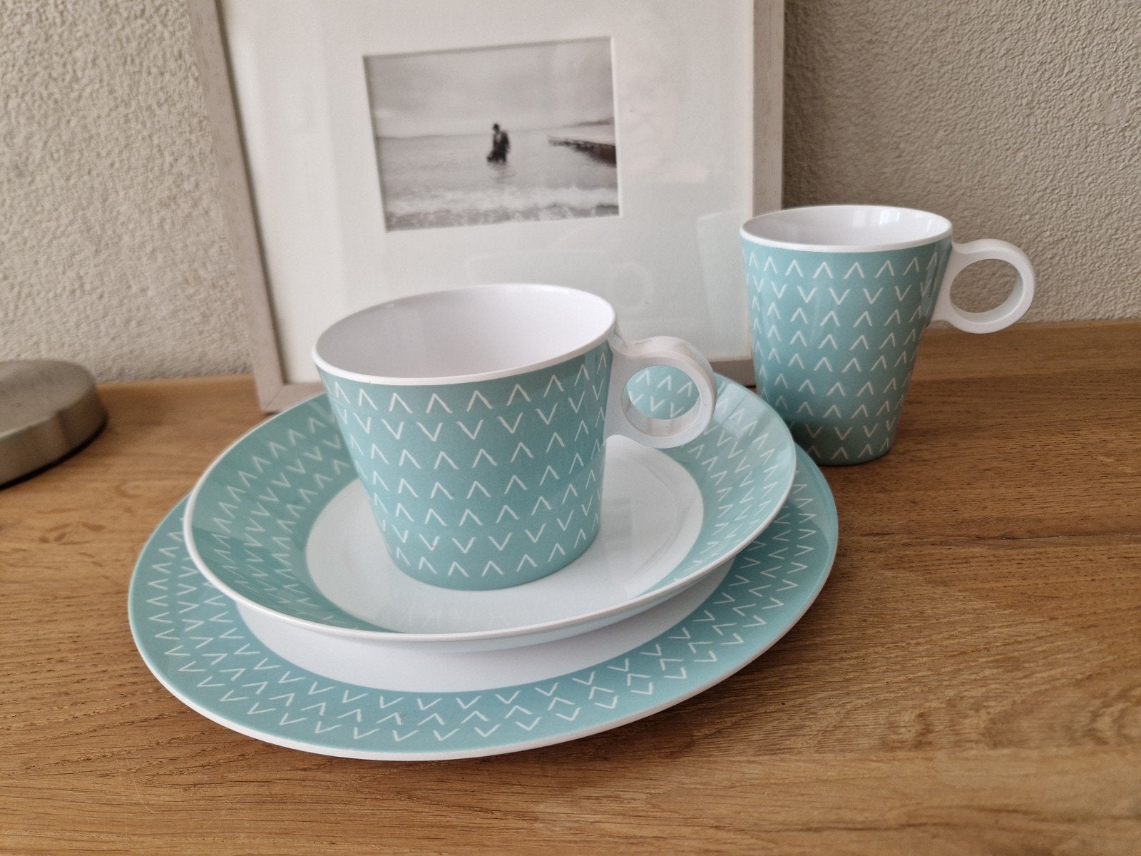 mepal servies flow  'arrow ' 1pers, Caravans en Kamperen, Kampeeraccessoires, Ophalen of Verzenden, Zo goed als nieuw