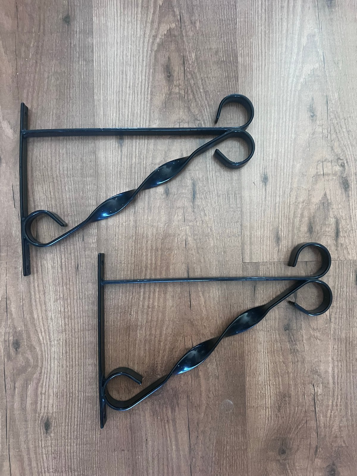 Set van 2 zwarte metalen plantenhangers / haken, Ophalen of Verzenden, Nieuw, Zwart, Metaal