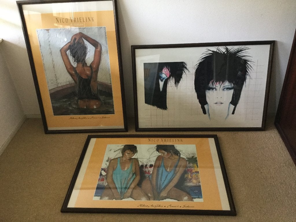bamboelijsten met posters, Ophalen, Met lijst, Deurposter of groter, Rechthoekig Liggend