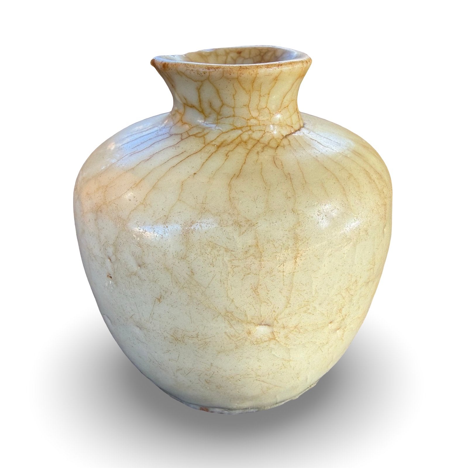 Oud Chinees vaasje met celadon kleurig glazuur, Ophalen of Verzenden, Gebruikt, Steen/keramiek, 6 cm