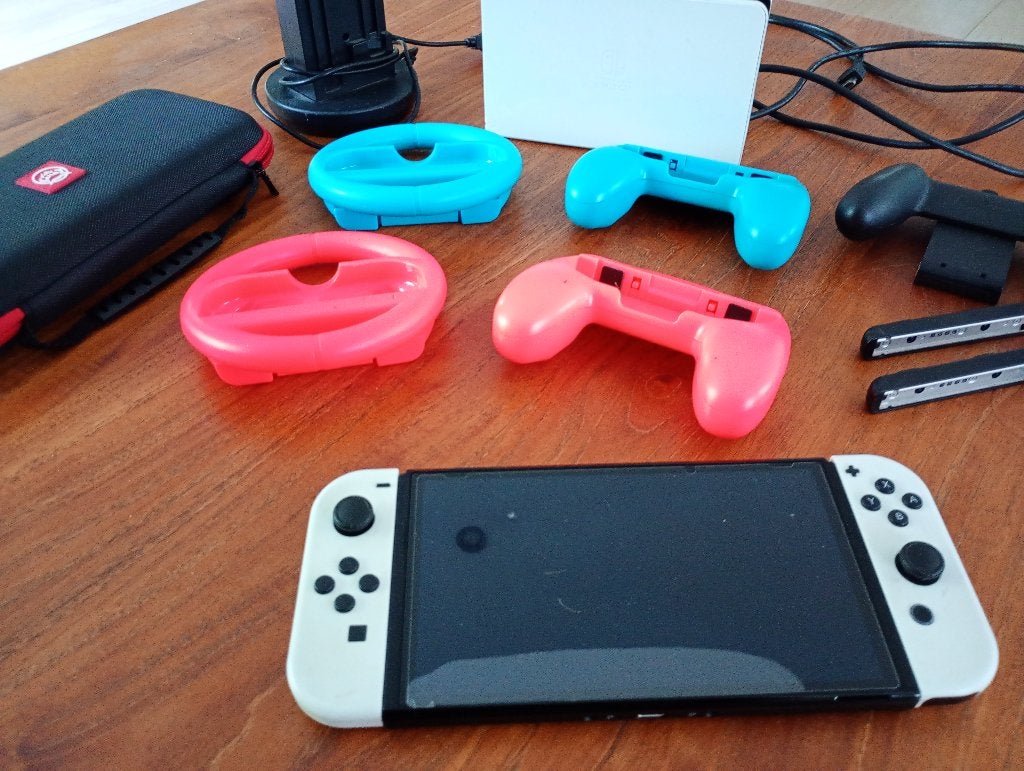 Nintendo Switch Oled (64GB + 128GB sd-kaart), Ophalen of Verzenden, Gebruikt, Met 2 controllers, Switch OLED