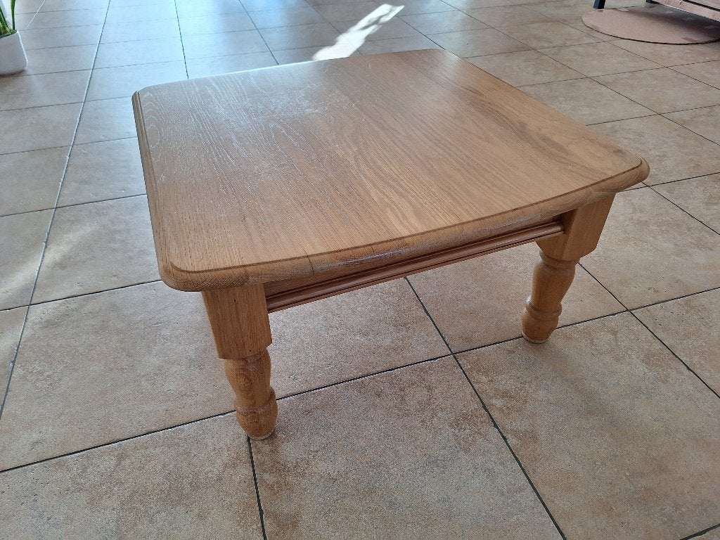 blank eiken hoektafel - bijzettafel - salontafel 80x80x45cm, Huis en Inrichting, Gebruikt, Vierkant, 75 cm of meer, Hout