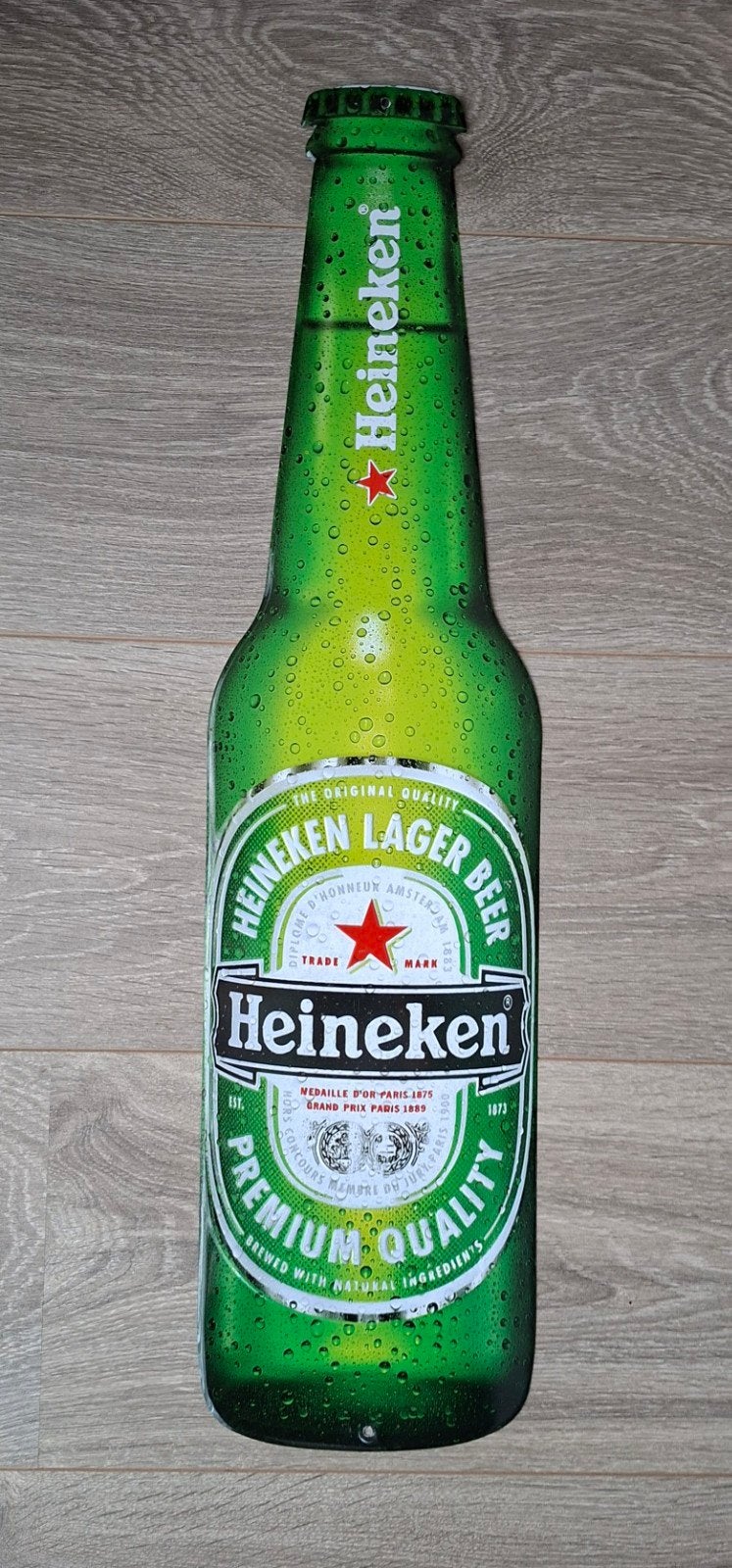 Unieke blikken Heineken fles XL wanddecoratie, Ophalen of Verzenden, Heineken