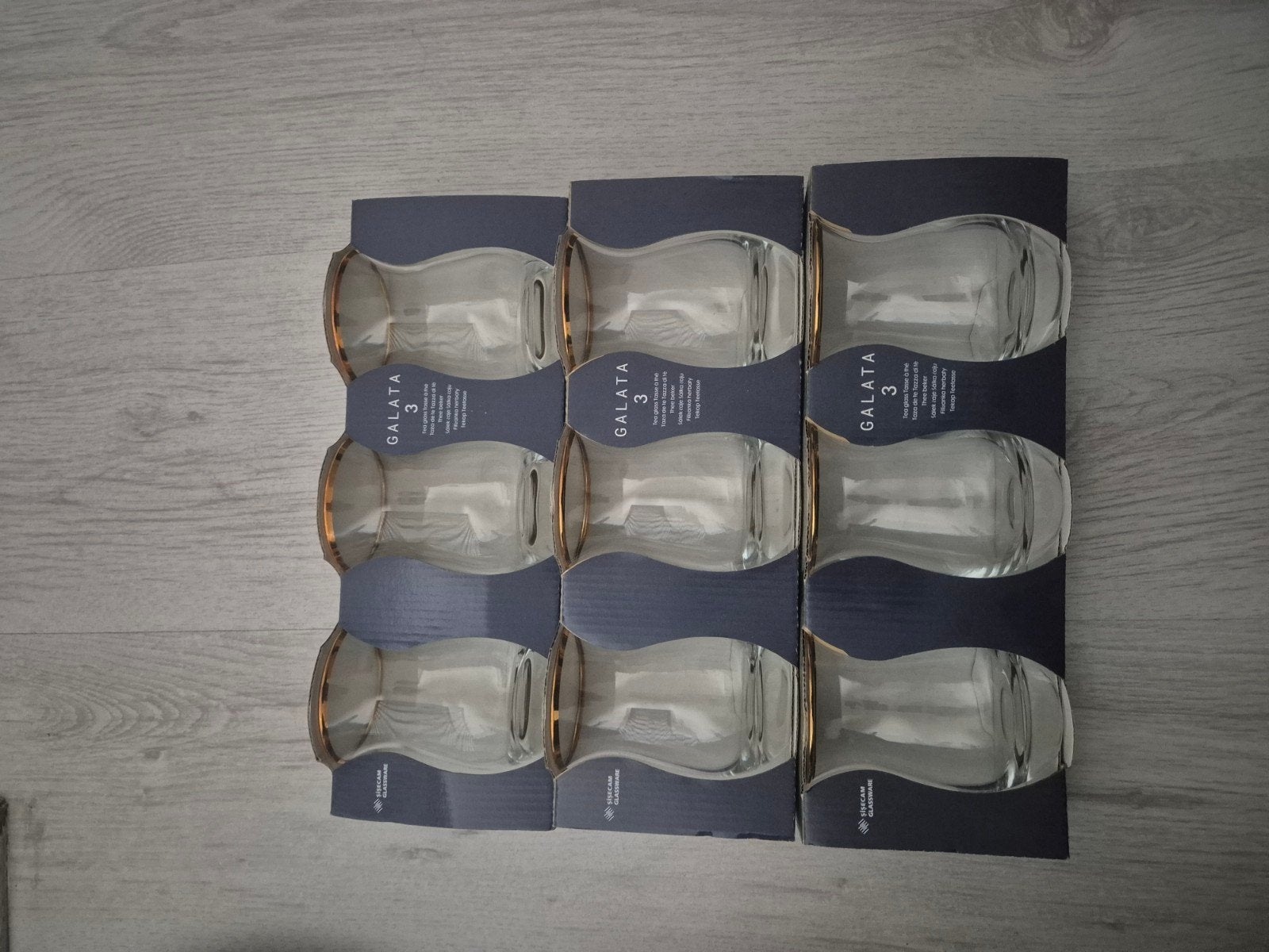 9 theeglaasjes met goud randje, Ophalen, Nieuw, Overige stijlen, Kop(pen) en/of Schotel(s)