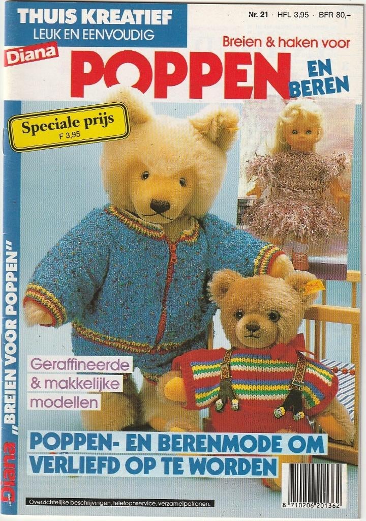 Poppen en Beren poppenkleertjes breien n.21, Hobby en Vrije tijd, Verzenden, Zo goed als nieuw, Breien of Haken, Patroon of Boek