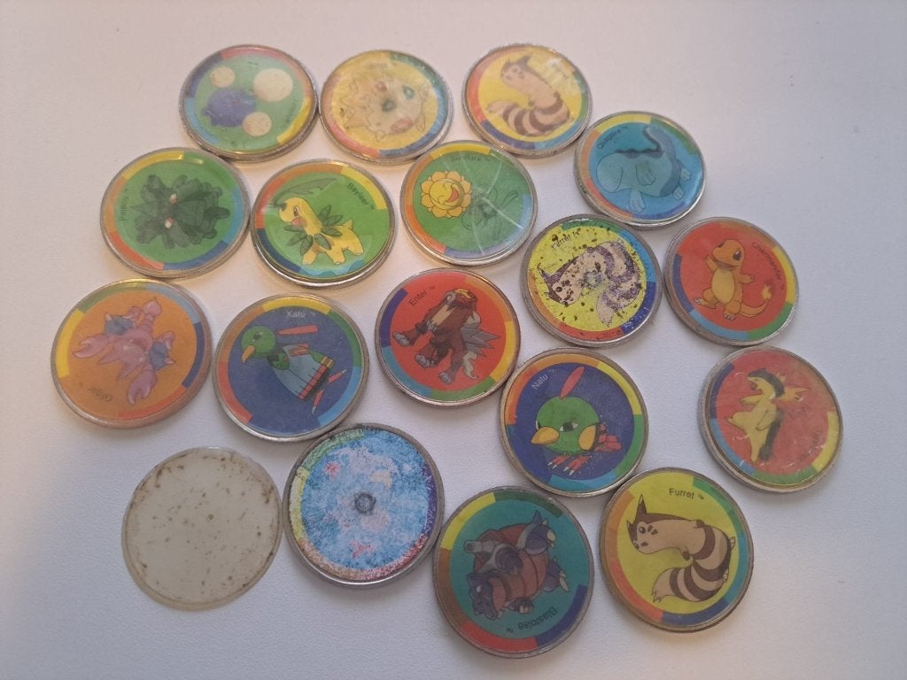 Pokemon Munten Metaal Super de Boer 2001 - 17 stuks, Ophalen, Gebruikt, Overige typen
