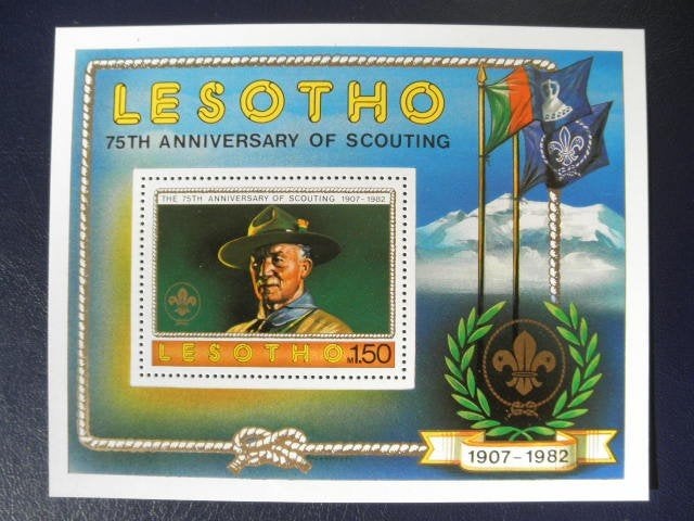 Postzegels Lesotho 1982 scouting blok - cw. 3,50 postfris., Ophalen of Verzenden, Overige landen, Postfris