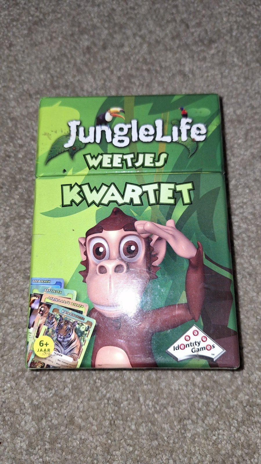 JungleLife Weetjes Kwartet - Educatief Kaartspel, Drie of vier spelers, Ophalen of Verzenden, Gebruikt, Identity Games