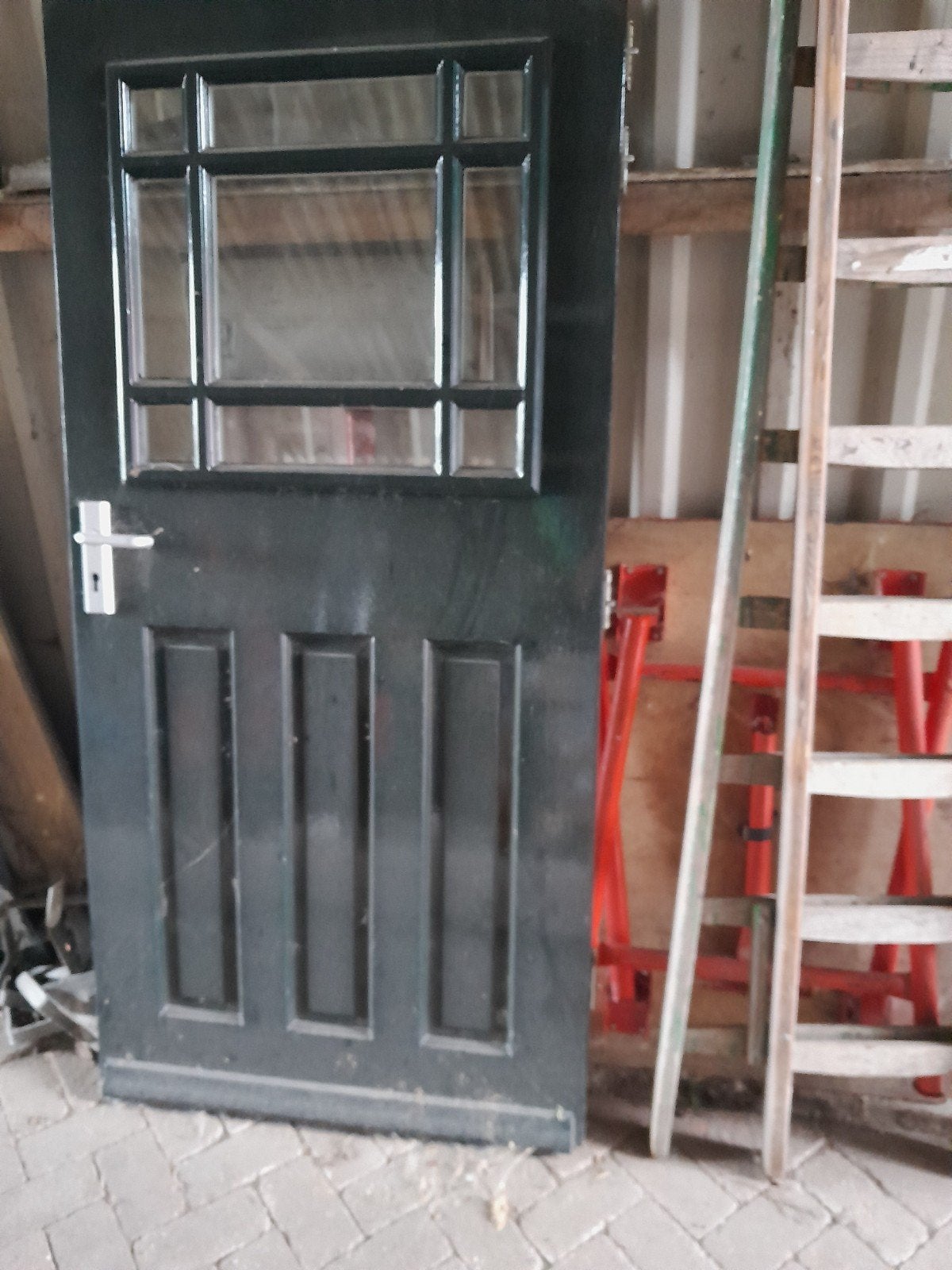Goede hardhouten buitendeur 190x92,5 cm met 3-puntsluiting, Doe-het-zelf en Verbouw, Deuren en Horren, Ophalen, Gebruikt, 80 tot 100 cm