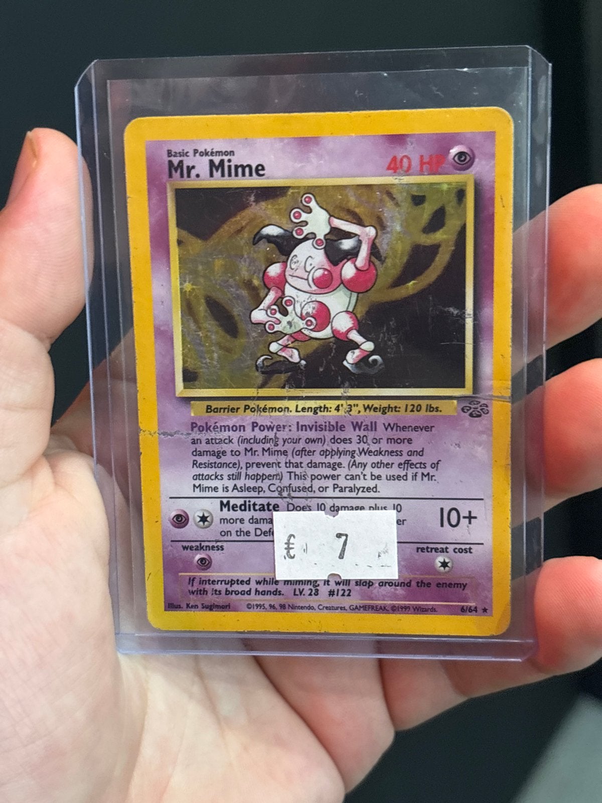 Pokémon Mr. Mime (8/64) Jungle Set Holo - Vintage Kaart, Ophalen of Verzenden, Gebruikt, Losse kaart, Foil