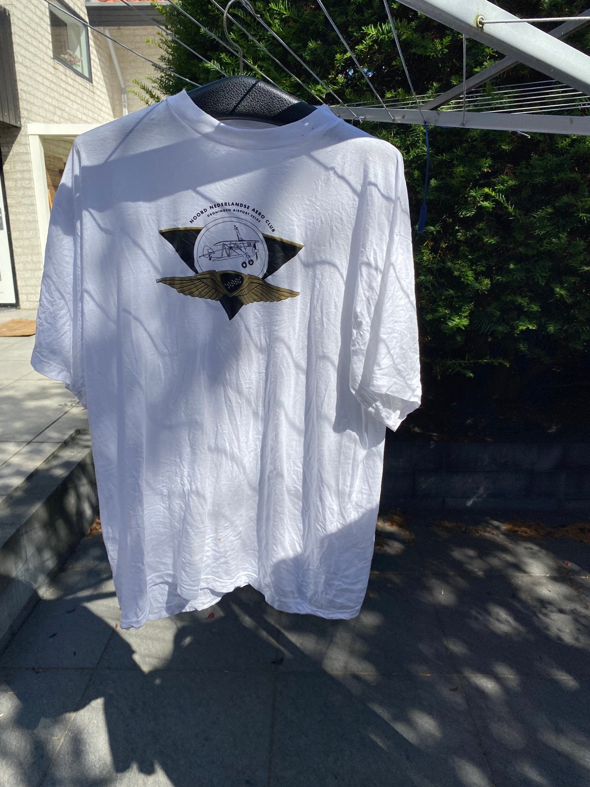 T-shirt Noord Nederland Aero club Groningen Airport Eelde L, Ophalen of Verzenden, Zo goed als nieuw, Wit