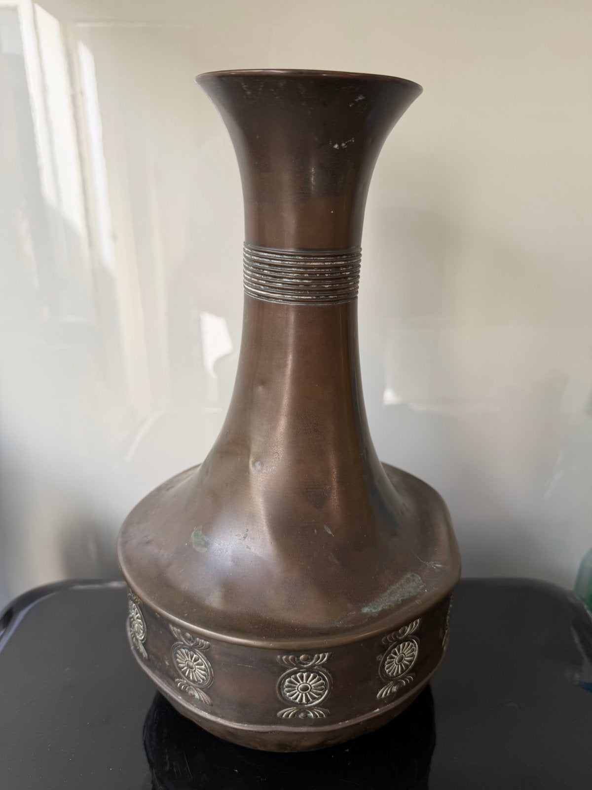 Art Deco , tombak vaas van RIO Tiel, 29cm hoog 18cm doorsnee, Ophalen of Verzenden