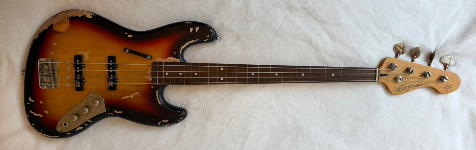Vintage V74 Icon Series Fretless Jazz Bass, Muziek en Instrumenten, Ophalen, Zo goed als nieuw, Elektrisch
