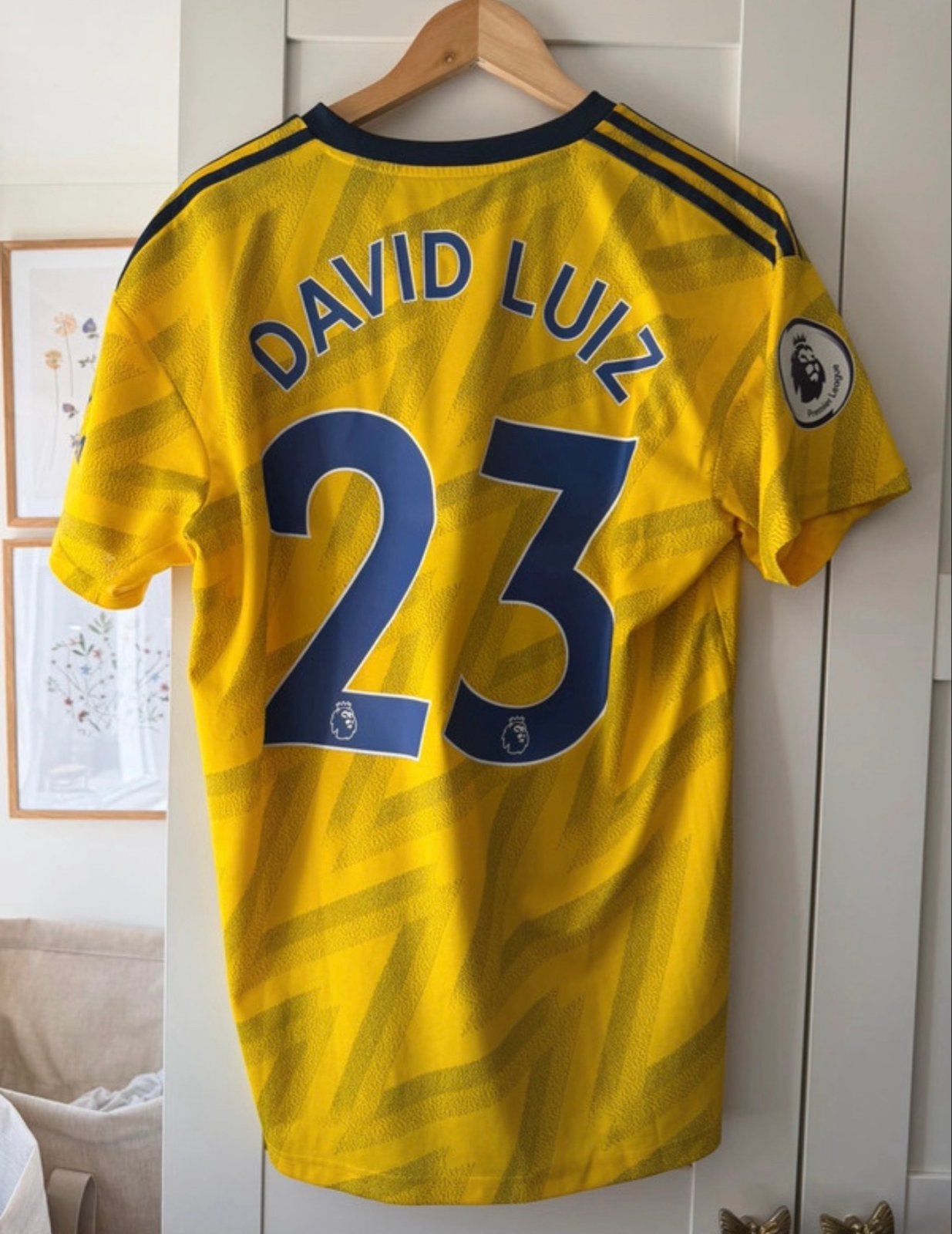 Arsenal uitshirt 2019/2020 David Luiz #23, Kleding | Heren, Verzenden, Zo goed als nieuw, Maat 52/54 (L), Geel
