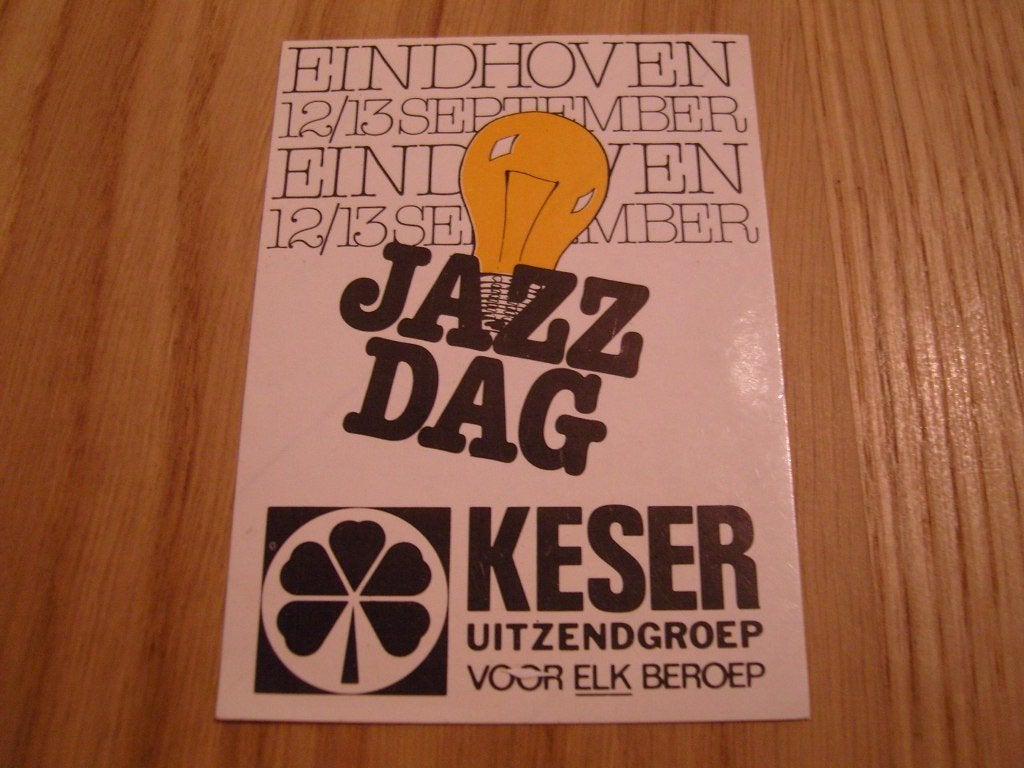 sticker ehv jazz dag strip gloeilamp - keser uitzendgroep, Ophalen, Zo goed als nieuw