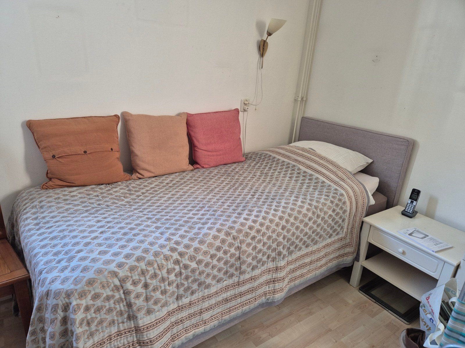 Een Boxspring van auping, Ophalen, 90 cm, Eenpersoons, Beige