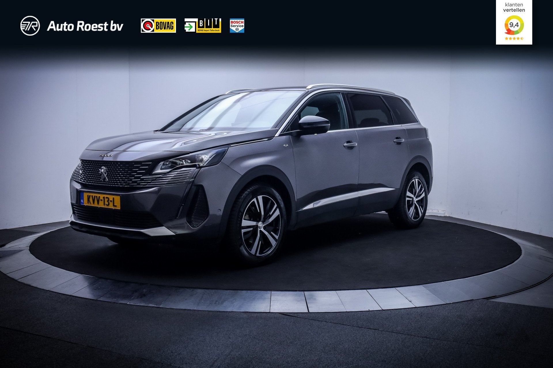 Peugeot 5008 1.2T 7p GT-PACK FULL LED | 360 CAM | ACC | CARP, Dealer onderhouden, Gebruikt, Zwart, 1199 cc