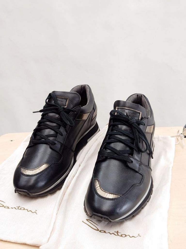Santoni sneakers, Zwart, Ophalen of Verzenden, Santoni, Sneakers of Gympen