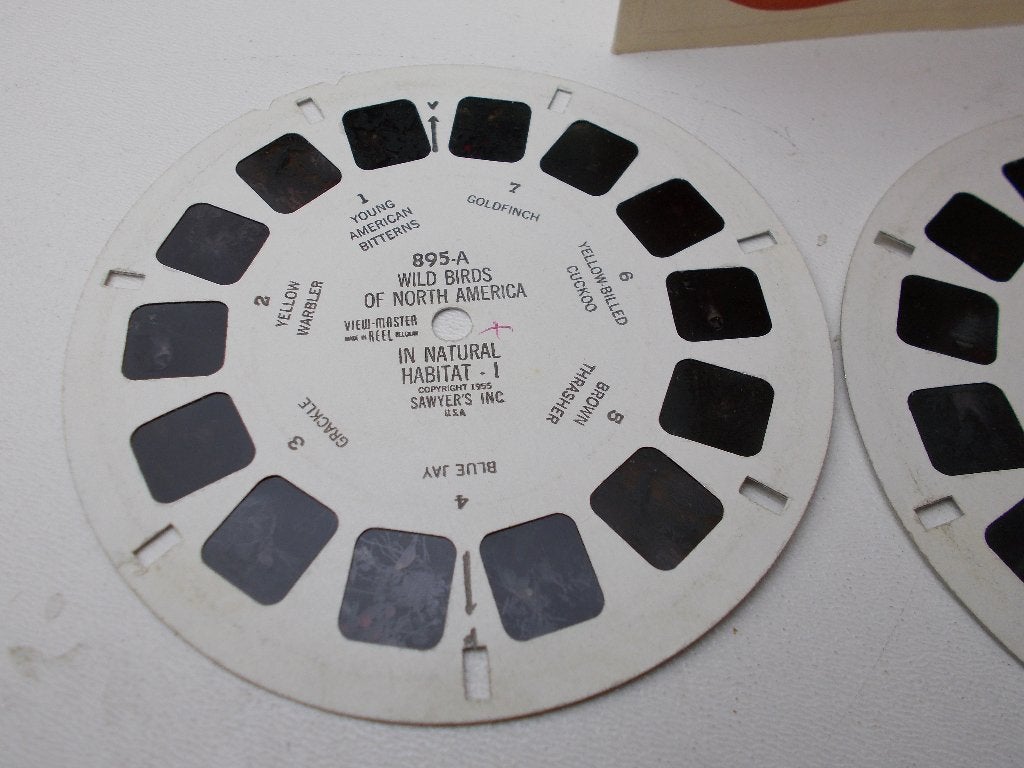 1955 Viewmaster REELS 3 x WILD BIRDS + Franstalig boekje!, Ophalen of Verzenden, Gebruikt