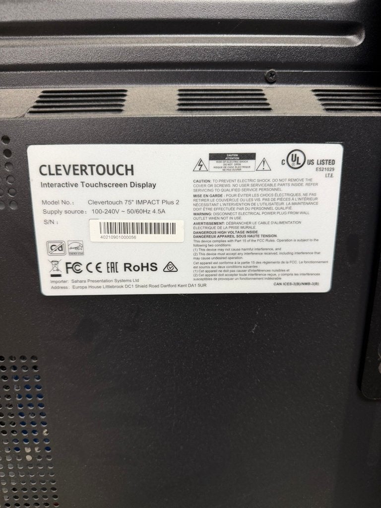 Foto 3 van Clevertouch Impact Plus 2 75” 4K Touchscreen Digibord