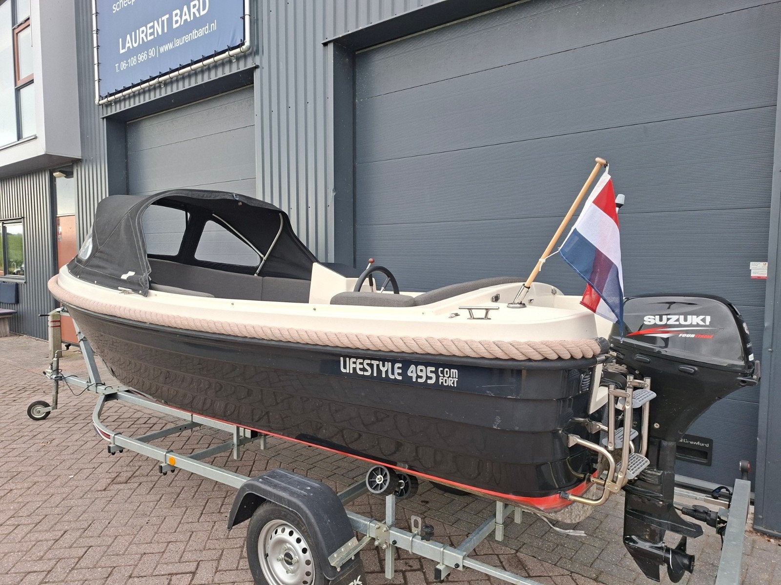 Nette Lifestyle 495 + Suzuki 15PK 4 Takt, Gebruikt, Ophalen of Verzenden, Rondzit, Lifestyle