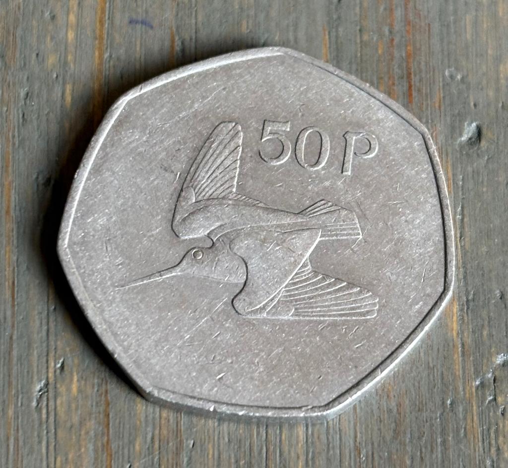 50 Pence 1970 Ierland, Postzegels en Munten, Munten | Europa | Niet-Euromunten, Ophalen of Verzenden, Overige landen, Losse munt