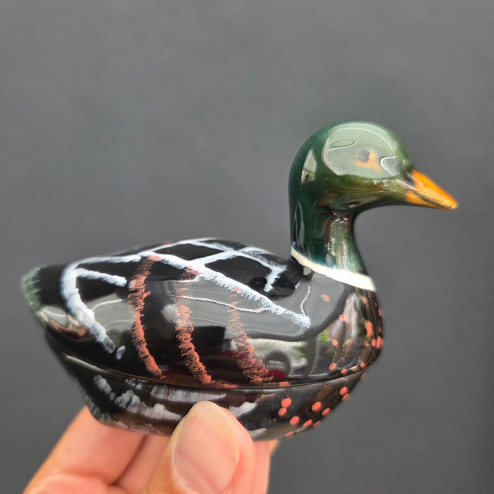 zeldzame miniatuur eend van Michel Caugant, 10 cm., Antiek en Kunst, Ophalen of Verzenden