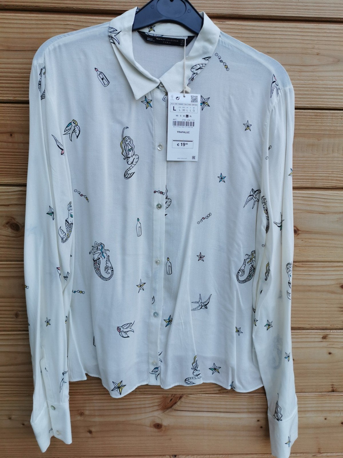 ZARA blouse met print mt. M, Maat 38/40 (M), Overige kleuren, Verzenden, Zara