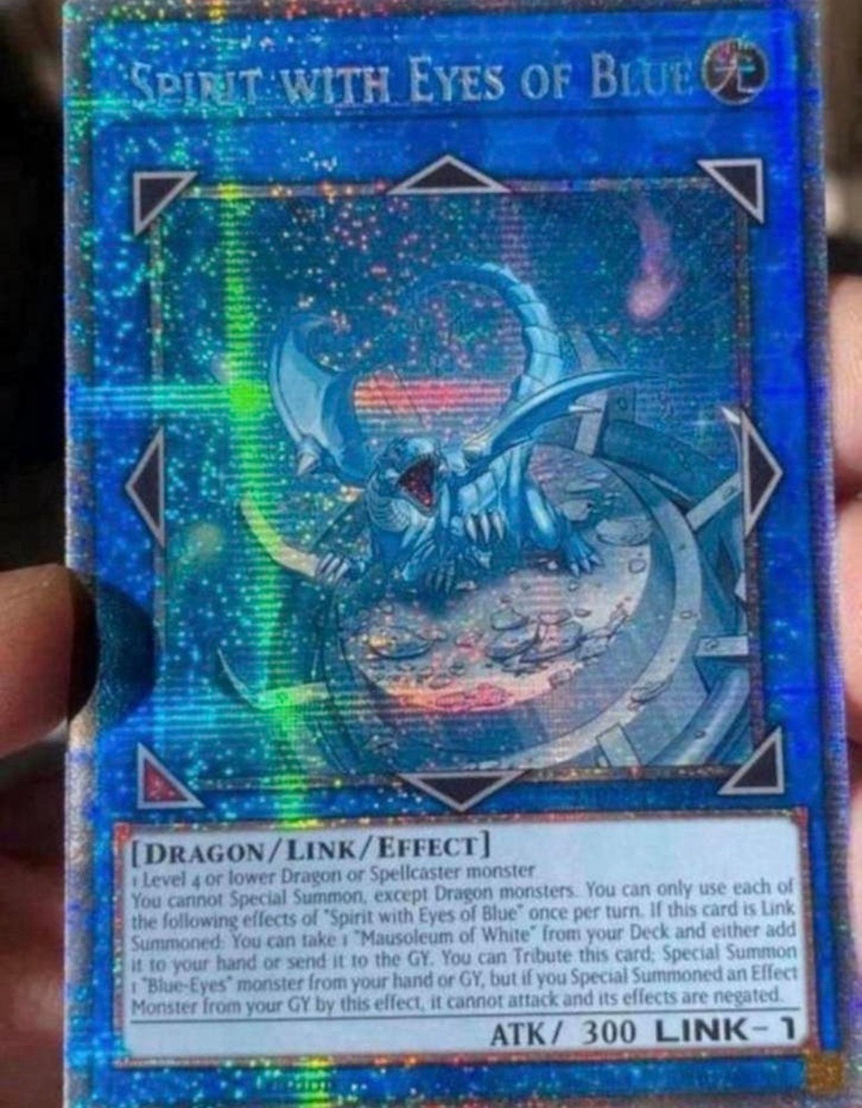 Yu-Gi-Oh! Spirit with Eyes of Blue MP25 1st Starlight Rare !, Ophalen of Verzenden, Zo goed als nieuw, Losse kaart, Foil