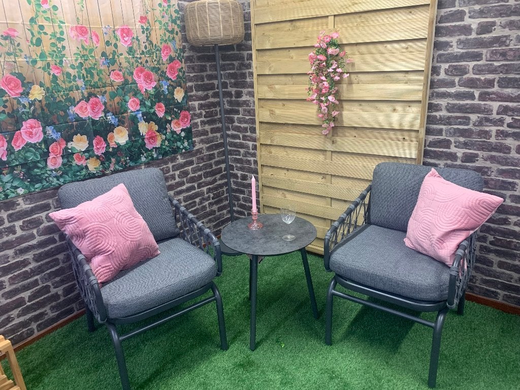 Tuinsetje 2 Persoons, Bijzettafel, Teakhout, Nieuw, Tuinset