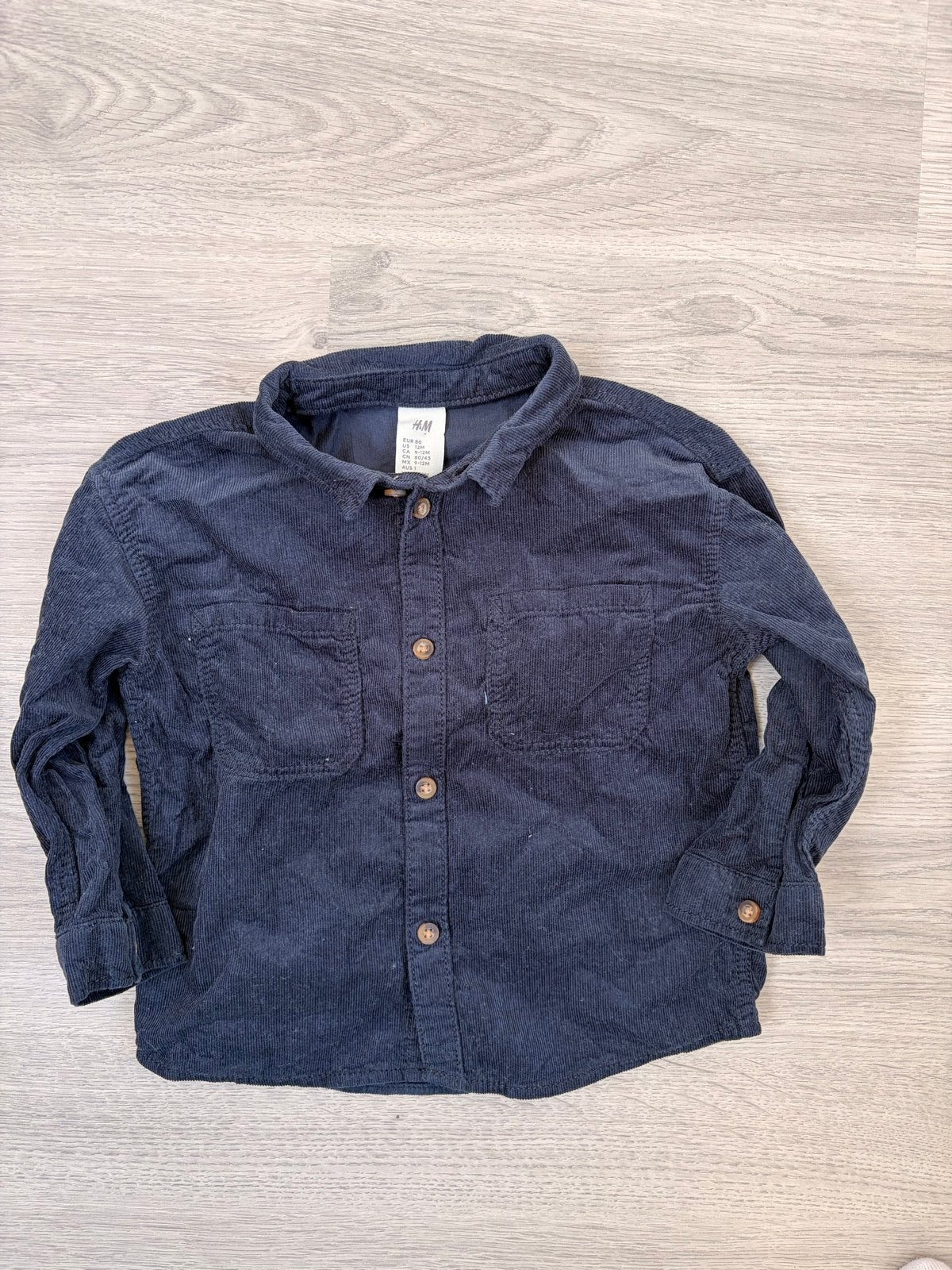 H&M Corduroy Overhemdje Maat 80 (9-12 maanden), Ophalen of Verzenden, Zo goed als nieuw, Jongetje of Meisje, Overhemdje of Bloesje