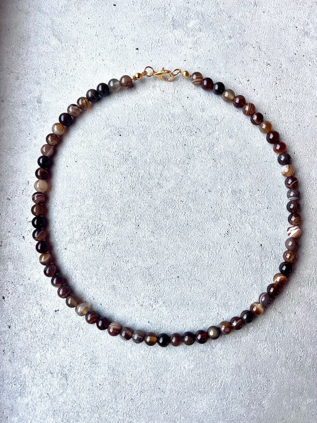 Ketting bruine agaat natuursteen, Bruin, Nieuw, Ophalen of Verzenden, Steen of Mineraal