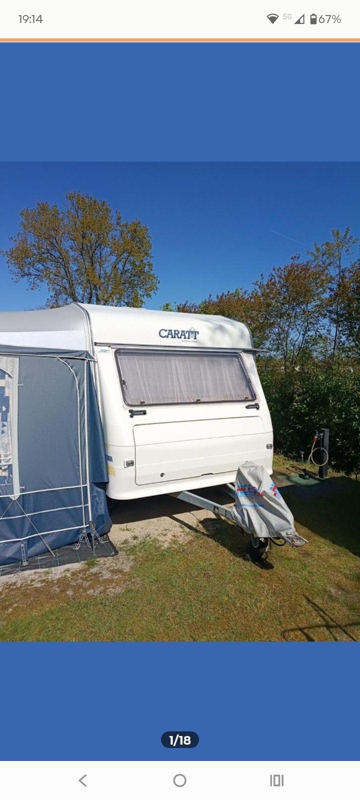 Caravan Carat 384 met voortent erker en voortentluifel, Chateau, Treinzit, Particulier, Kachel
