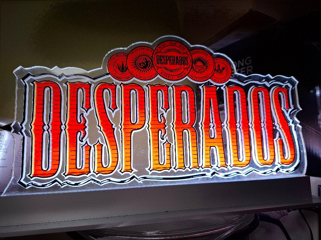 Lichtreclame Desperados, Ophalen of Verzenden, Nieuw, Lichtbak of (neon) lamp