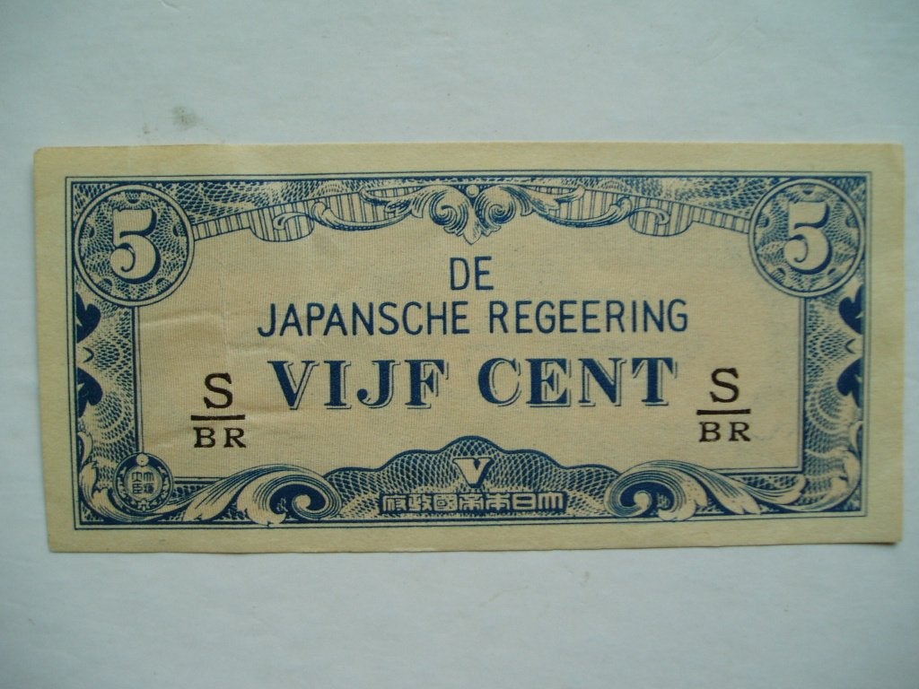 830. Nederlands Indië, 5 cents 1942., Verzenden, Zuidoost-Azië, Los biljet