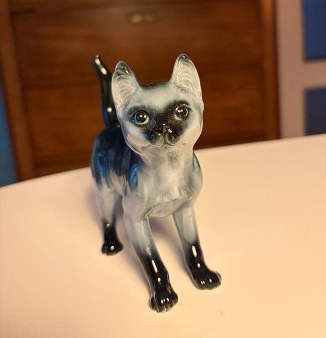 Vintage Blauwe Rus katten beeldje, Ophalen of Verzenden