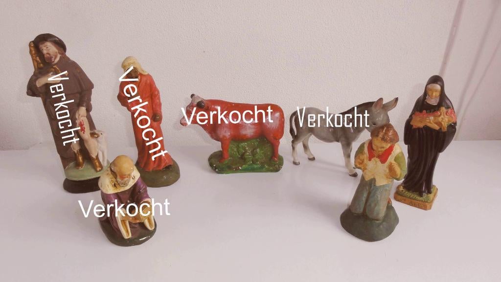 Kerststal beeldjes, antiek aardewerk E, Ophalen of Verzenden