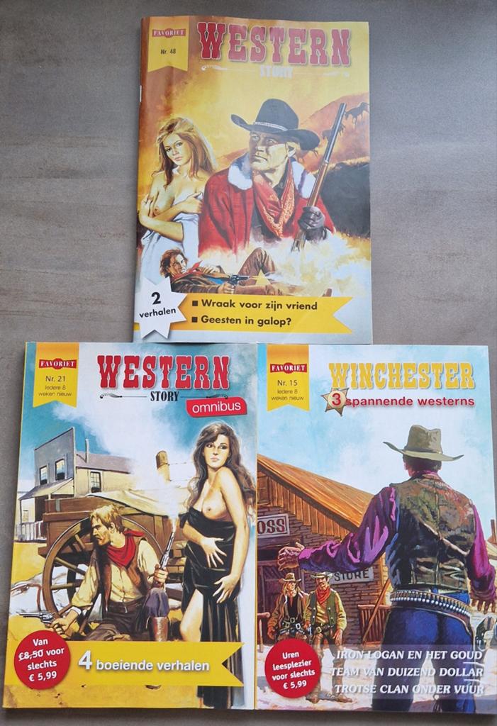 3 x zgan Western & Winchester omnibussen, 8 verhalen, Ophalen of Verzenden, Zo goed als nieuw
