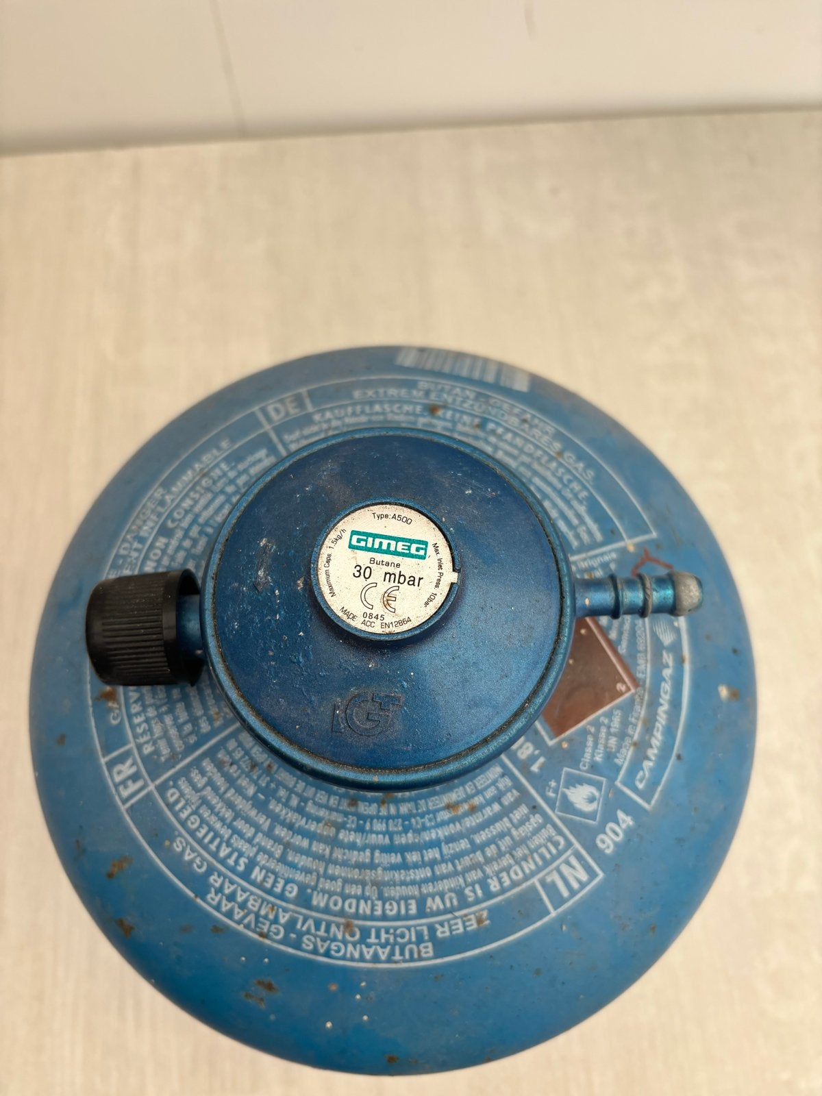 Campingaz 904 gasfles met regelaar - 1,8 kg butaan, Ophalen, Gebruikt