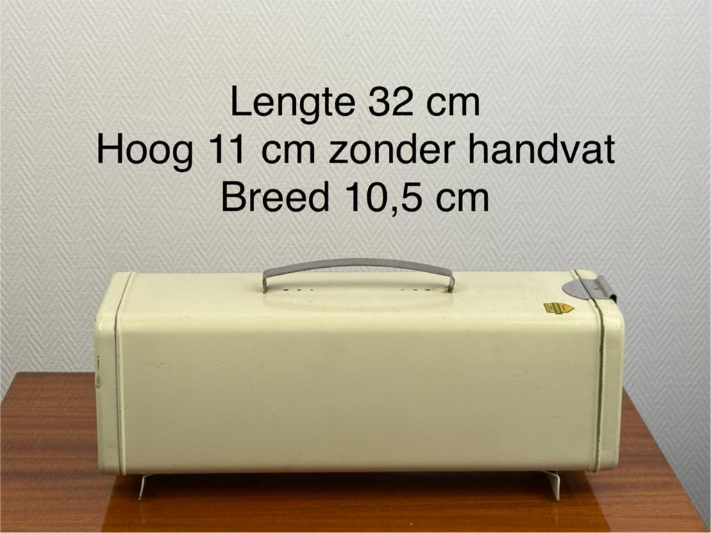 Vintage Broodtrommel Crème met Houten Scheidingswand, Ophalen of Verzenden