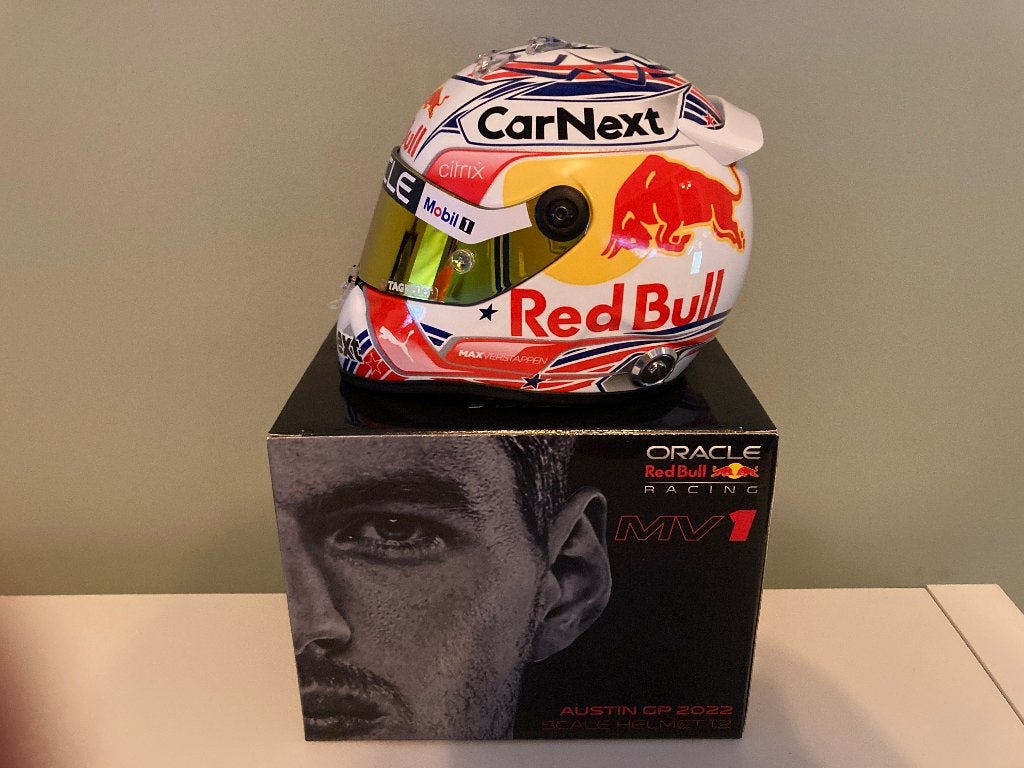 ✅ Max Verstappen 1:2 helm United States GP 2022 RB18 F1, Ophalen of Verzenden, Nieuw, Formule 1
