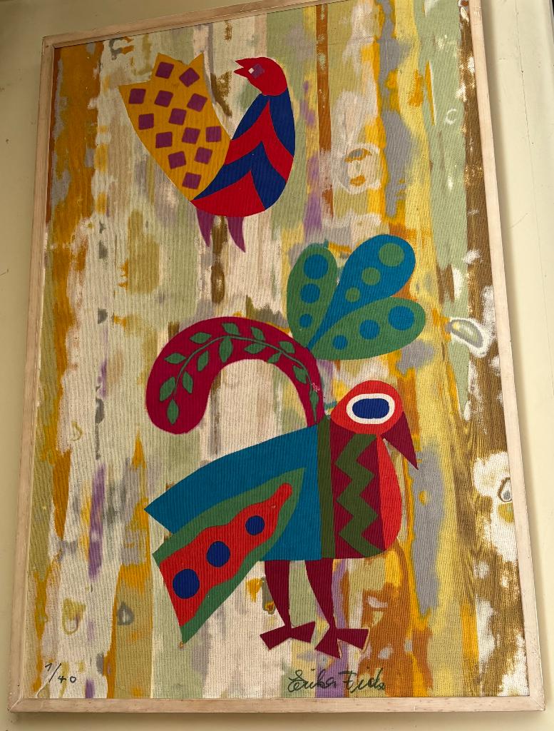 Schilderij Erika Grabher ( birds), Antiek en Kunst, Ophalen