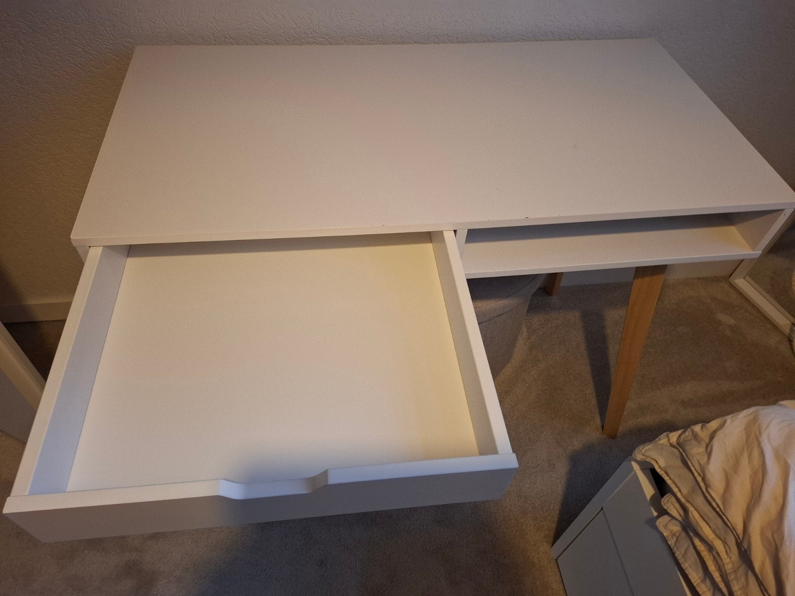 TAMHOLT Bureau wit/naturel met lade, Ophalen, Gebruikt, Hout, Overige merken
