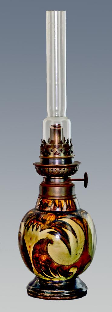 Rozenburg olielamp (verburg) (Nr.: 294), Antiek en Kunst, Antiek | Keramiek en Aardewerk, Ophalen of Verzenden