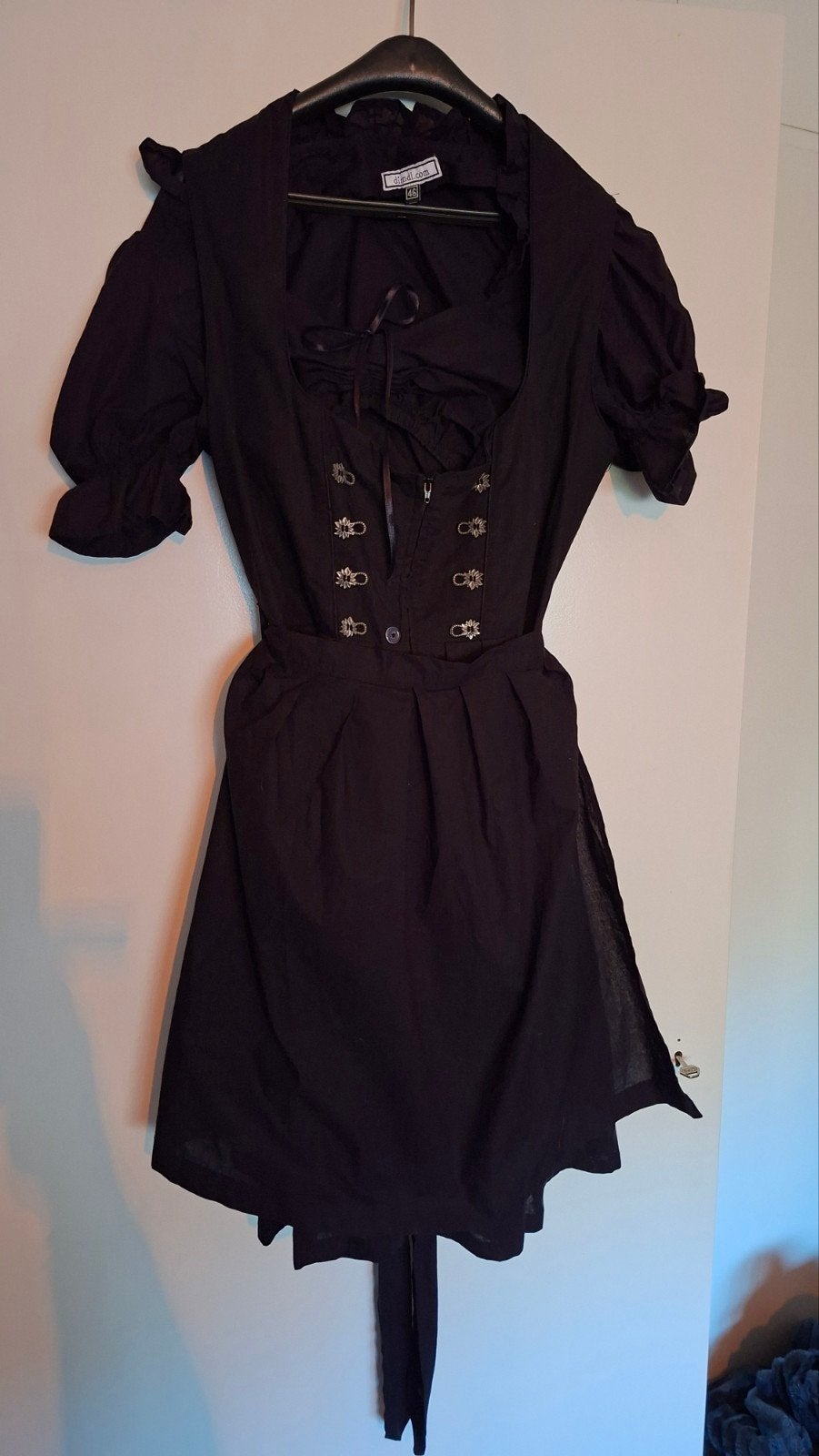 Zwart Dirndl Jurkje Maat 46, Zwart, Maat 46/48 (XL) of groter, Nieuw, Ophalen of Verzenden