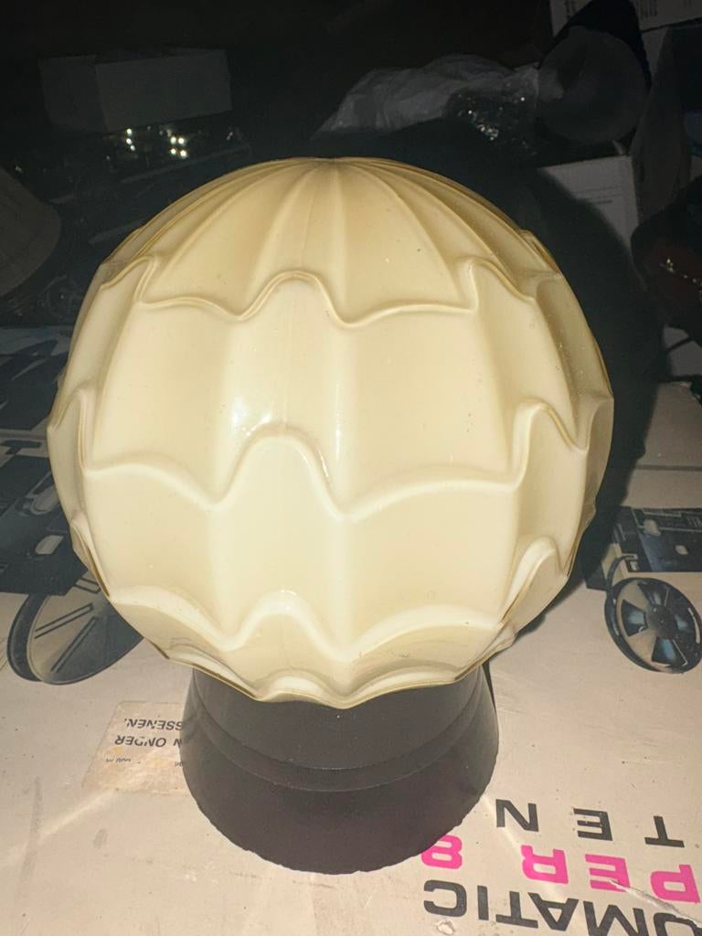 vintage Thabur glazen plafonnière in Art Deco-stijl crème, Ophalen of Verzenden, Zo goed als nieuw, Glas, Art deco