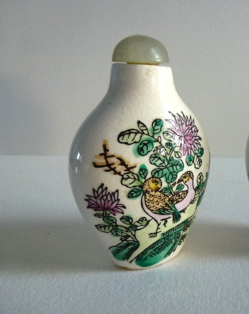 Antiek Chinees porseleinen snuifflesje /snuff Familli rose, Antiek en Kunst, Overige typen, China, Meerkleurig, 7 cm