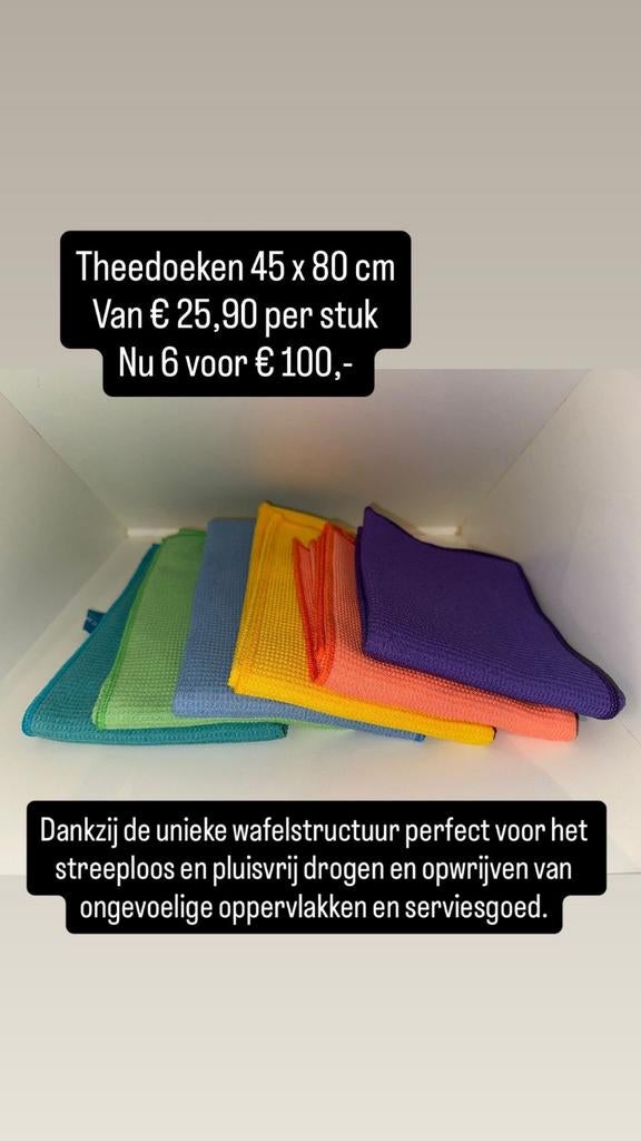 Jemako Theedoeken 45x80 cm - Wafelstructuur - 6 stuks, Ophalen of Verzenden, Nieuw